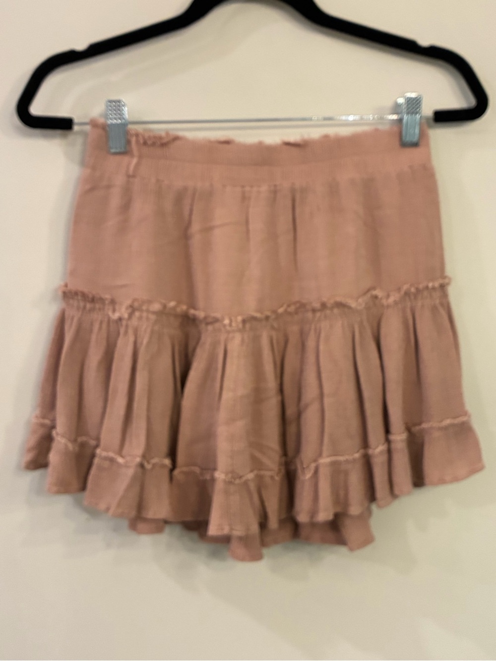 Cotton‎ Candy Ruffled Tiered Mini Skirt - Dusty Pink